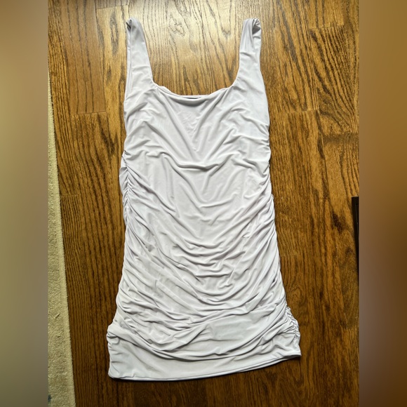 Worn once - white mini dress with ruching - Picture 2 of 4